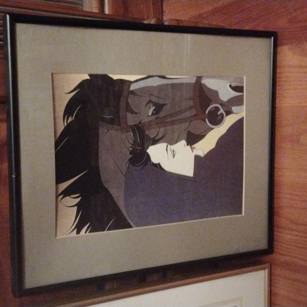 Set of 3 Patrick Nagel framed and matted prints